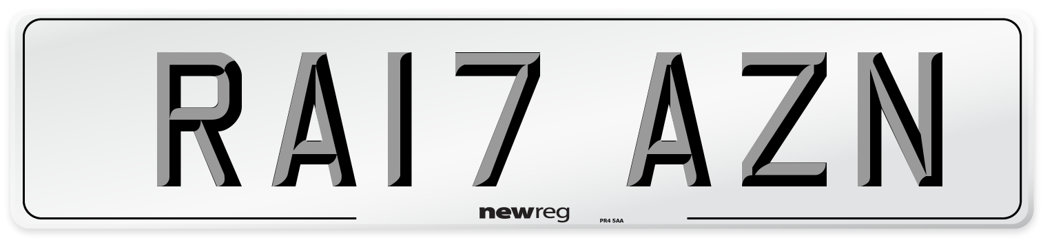 RA17 AZN Number Plate from New Reg
